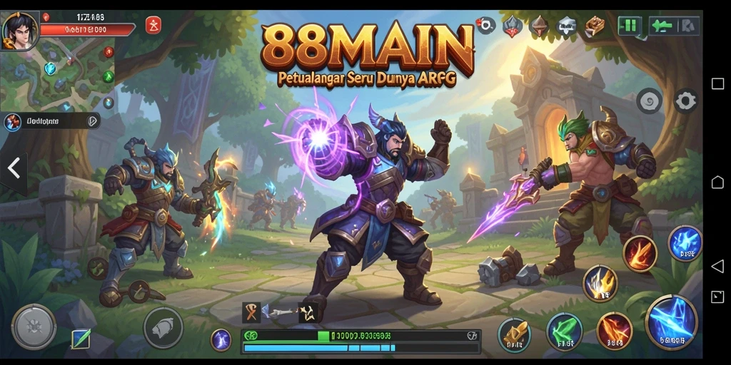Tangkapan layar dari gameplay seru di 88MAIN yang menampilkan pertarungan melawan monster.