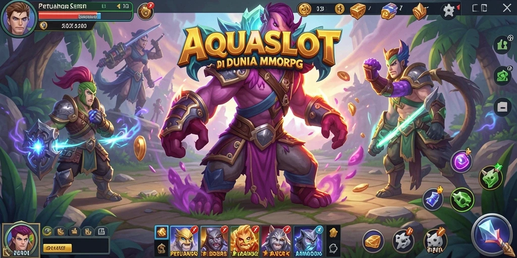 Tampilan gameplay AQUASLOT yang seru dengan interaksi antar pemain.