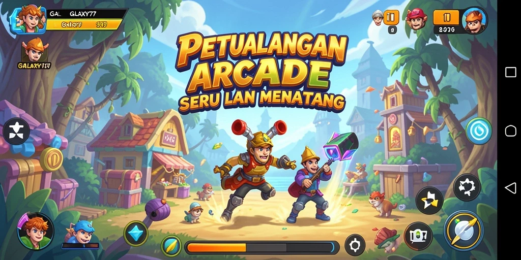 Tampilan gameplay seru dengan grafis luar angkasa yang menakjubkan.