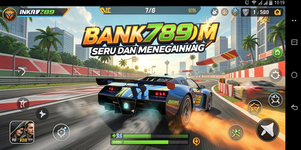Tampak seru dari gameplay balapan dalam INK789.