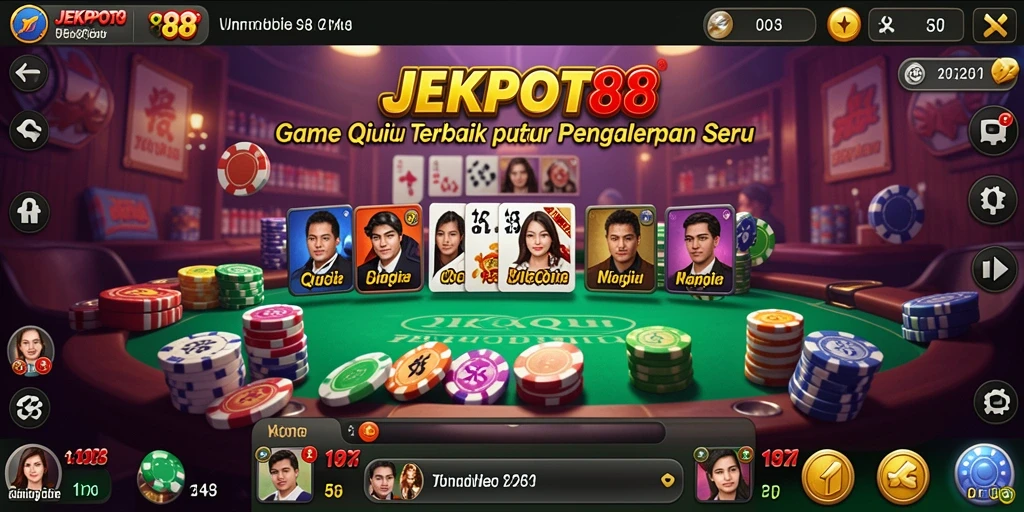 Screenshot gameplay JEKPOT88 yang menunjukkan momen seru saat bermain QiuQiu.