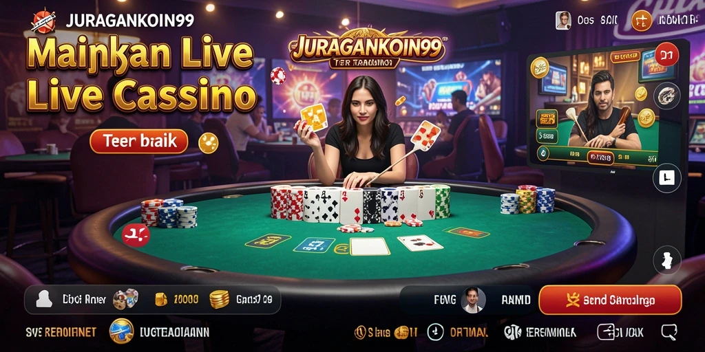 Screenshot gameplay Live Casino JURAGANKOIN99 yang menegangkan dan interaktif.