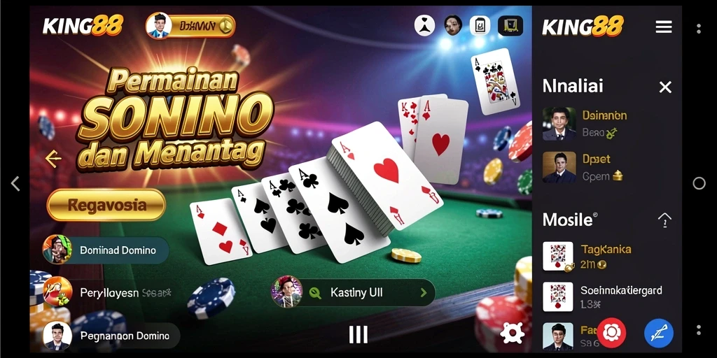 Screenshot KING88 menampilkan gameplay Domino yang menarik.