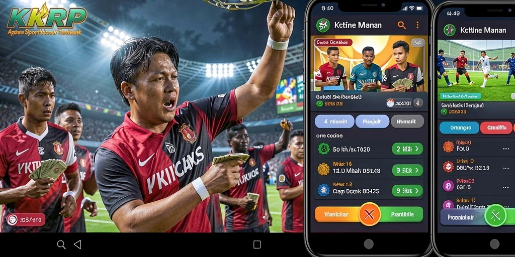 Screenshot menunjukkan antarmuka taruhan olahraga KKRP yang interaktif.