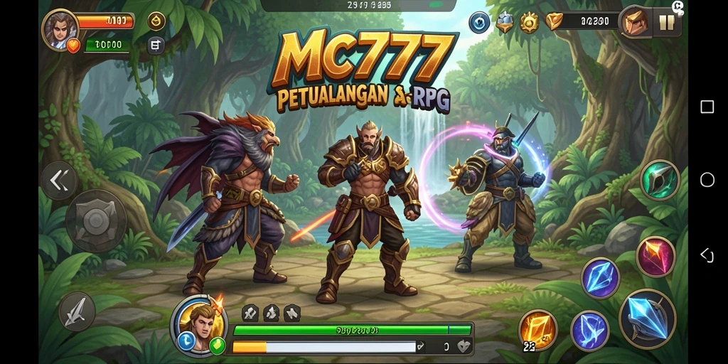 Tampilan gameplay epik dari MC777 dalam dunia RPG yang luas.