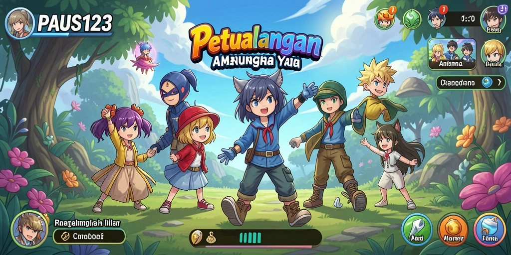 Tampilan gameplay menarik dengan karakter anime yang dinamis.