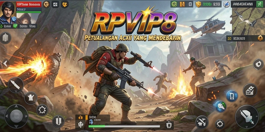Tampilan gameplay RPVIP8 yang mendebarkan dalam arena pertarungan.