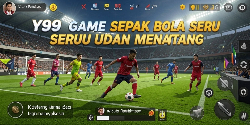 Tampilan gameplay seru di lapangan sepak bola Y89.